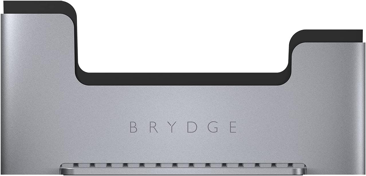 Brydge Space-Saving Laptop Stand | Vertical Docking Station Compatible with 13-inch MacBook Pro with Touch Bar (2016-2021), 2 x Thunderbolt™ 3 Ports