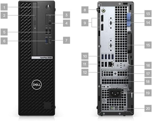 Dell Optiplex 5090 SFF Desktop | Core i5-10500 - 512GB SSD Hard Drive - 16GB RAM | 6 cores @ 4.5 GHz Win 11 Pro Black (Renewed)