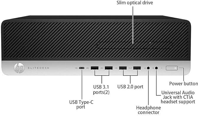 HP EliteDesk 800 G3 SFF Desktop PC Intel Core i5-6500 3.20GHz 16GB RAM 256GB SSD WiFi BT Keyboard Mouse Windows 11 Pro (Refurbished)