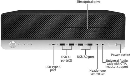 HP EliteDesk 800 G3 SFF Desktop PC Intel Core i5-6500 3.20GHz 16GB RAM 256GB SSD WiFi BT Keyboard Mouse Windows 11 Pro (Refurbished)
