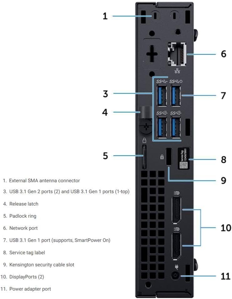 Dell OptiPlex 7070 Business Micro Desktop Computer, Intel Core i5-8500T, 8GB DDR4 RAM, 256GB SSD, USB Keyboard and Mouse, Windows 11 Pro(Renewed)