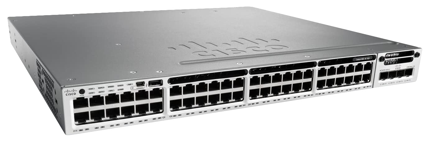 Cisco WS-C3850-48P 48-Port PoE+ Gigabit Switch w/ C3850-NM-2-10G, 1100W PSU 🍁