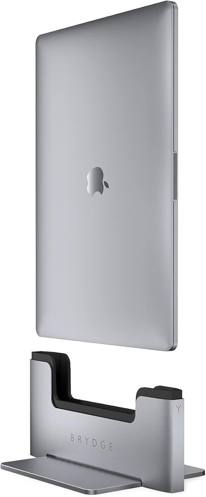 Brydge Space-Saving Laptop Stand | Vertical Docking Station Compatible with 13-inch MacBook Pro with Touch Bar (2016-2021), 2 x Thunderbolt™ 3 Ports