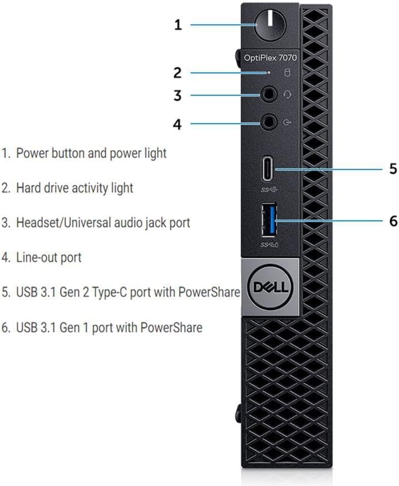 Dell OptiPlex 7070 Business Micro Desktop Computer, Intel Core i5-8500T, 8GB DDR4 RAM, 256GB SSD, USB Keyboard and Mouse, Windows 11 Pro(Renewed)