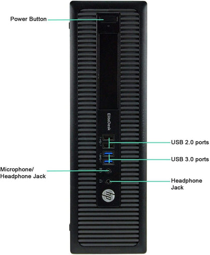 Ordinateur de bureau HP Elite Desk 800 G1 SFF - Intel Core i5 4570 3,2 GHz, 16 Go de RAM DDR3, SSD 256 Go + disque dur 1 To, DVD-ROM, DisplayPort, VGA, clavier/souris sans fil gratuits, adaptateur Wi-Fi, Windows 11 Pro (remis à neuf)