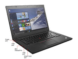 Lenovo ThinkPad T460 Intel i5 6th Gen 6300U 8 GB Memory 240 GB SSD 14.0" Windows 10 Pro Refurbished